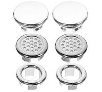 Zerodeko Sink Overflow Cover Set, 6Pcs Plastic Basin Hole Rings Decorative Mesh and Hollow Styles for Bathroom and Kitchen Sinks