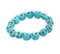 Zerodeko Skull Green Decor Stone Jewelry Halloween Weaving Bracelet
