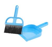 Zerodeko Small Broom and Dustpan Set for Pet Cages and Printers, Blue Plastic Hand Brush with Effective Removal of Debris and Waste, for Cleaning Hard-to-Reach Spaces at Home or Pet Store