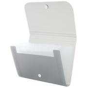 Zerodeko Small Gray Accordion File Folder Organizer, Plastic Multi-Layer Expanding Document Holder for Travel and School, A6 Mini File Organizer with Multiple Pockets