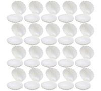 Zerodeko Small Pearlescent White Seashell Jewelry Boxes and Decorative Candy Boxes, 25Pcs Plastic Containers with Lids for Ocean Party and Wedding Favour Storage