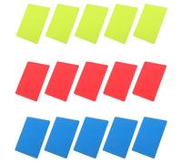 Zerodeko Soccer Referee Cards Set Professional Layout 15pcs with Red Yellow Blue Penalty and Ejection Cards, Pvc Material and Indoor Stadium Game Accessories for Football Match Officials