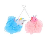 Zerodeko Soft Unicorn Mesh Shower Balls 2Pcs Exfoliating Bath Scrubber for Boys and and Adults Daily Skin Cleaning