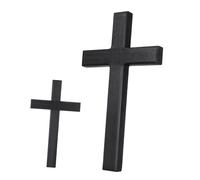 Zerodeko Solid Wood Black Hanging Cross Ornament Smooth Handcrafted Wooden Cross Decor for Christian Wall Compact Lightweight Religious Pendant Home and Spiritual Inspiration
