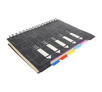 Zerodeko Spiral Notebook with Tabs Small Notebook for Work and Taking Daily Notes, A5 College Ruled Notepad with Sturdy Construction and Sleek Modern Design in Black for Family Records