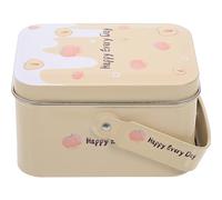 Zerodeko Square Cookie Tins Biscuits Tin Tinplate Candy Box with Lid Empty Metal Tin Metal Bucket with Handle Tinplate Tea Biscuit Storage Container Mini Storage Container Biscuit Jar