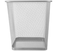 Zerodeko Square Metal Mesh Trash Can with Wide Opening for Desk Side | Iron Mesh Body, Solid Rim and Base, Silver Finish, for Paper Waste and Dry Household Clutter