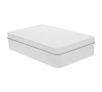 Zerodeko Square Tinplate Tiramisu Cookie Box with Lid 180x110x40mm White Baking Pastry Storage Container Small Biscuit Packing Tin for Party Treats