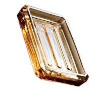 Zerodeko Squares Bars Transparent Soap Box Sink Storage Rack Holder Bar Soap Holder Decorative Soap Holder Glass Sponge Light Brown Small Soap Dish Glass Soap Dish