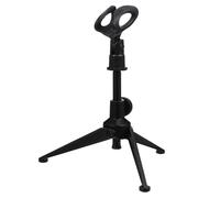 Zerodeko Stable Rotatable Tripod Microphone Stand Holder Black Mic Holder for Conferences Lectures Broadcasting Firm Metal Three-legged Bracket for Professional Use