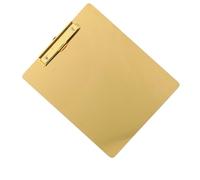 Zerodeko Stainless Steel A4 Clip Board with Smooth Surface Round Corners, Portable Writing Tablet for Home and Office Use, Golden Colour Suitable for Medical Workers and Students