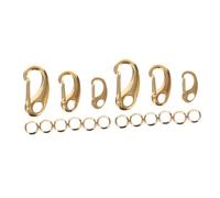 Zerodeko Stainless Steel Clasps with Key Rings Jewelry Connection Buckles for DIY Crafts Bracelets Necklaces Leashes Gold Tone for Jewelry Repair and Handmade Accessories