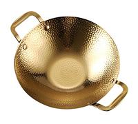 Zerodeko Stainless Steel Frying Pan with Double Handle and Rapid Heating, Slip-Proof Steel Pan for Kitchen Pots and Stainless Cookware, for Household Cooking and Korean BBQ