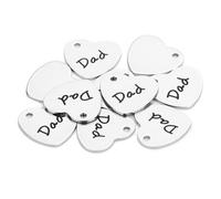 Zerodeko Stainless Steel Heart Pendant Dad Lettering 10pcs Silver