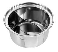 Zerodeko Stainless Steel Mandarin Duck Hot Pot Inner Pot 6.6 Inch Divider Soup Liner for Induction Cooker Compact Kitchen Use