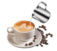 Zerodeko Stainless Steel Milk Frothing Pitchers with Scratch Resistant and Portable Design 150ml and 200ml 2pcs Milk Pour Jugs for Coffee for Home Kitchen and Coffee Making