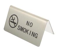 Zerodeko Stainless Steel No Smoking Sign Board Tent-shaped Tabletop Sign Stackable and Informing No Smoking for Restaurants and Clubs