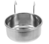 Zerodeko Stainless Steel Pet Bowl for Cats and Dogs with Hanging Rack Sturdy Hanging Type Design round Shape Simple and Delicate Style