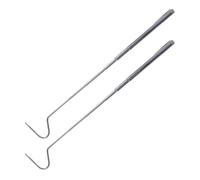 Zerodeko Stainless Steel Retractable Snake Hook 71cm 2 Pack | Portable Silver Grabber, for Wild Catching and Handling Snakes, Sturdy Reptile Tool