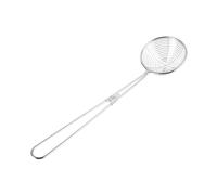 Zerodeko Stainless Steel Skimmer Ladle with Fine Mesh Strainer for Cooking and Frying Oil Filter Spoon with Long Handle Smooth Polished Surface Scoop for Kitchen and Hot Pot Use