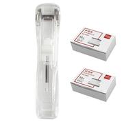 Zerodeko Stapless Stapler Paper Clip Dispenser Document Clamp Plastic Iron Material Easy to Use Reusable Office School Stationery for Assignments Presentations