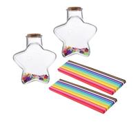 Zerodeko Star Wishing Bottle Origami Paper Set Plastic Empty Bottle for Room Adornment