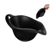 Zerodeko Steak Sauce Cups Gravy Cup Mixing Bowls with Handles Sauce Bowls Large Serving Bowl Boat Color Spout Mixing Bowl Serving Bowls Shaped Meat Server Gloss Black Porcelain