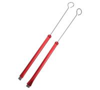 Zerodeko Steel Wire Jazz Drum Brushes for Snare Drums with Metal Handles, Red Drumstick Cleaning Brushes for Professional and Amateur Drummers, Percussion Accessory for Jazz and Acoustic