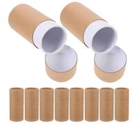 Zerodeko Storage Cans 10Pcs 100Ml Kraft Paper Cylinder Boxes for Essential Oils and Tea Packaging, Eco-Friendly Cardboard Containers, Convenient for Travel and Daily Use