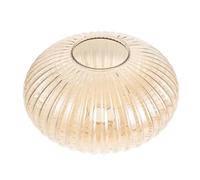 Zerodeko Striped Amber Glass Globe Lamp Shade 25X15Cm Sturdy Sphere Cover for Ceiling Fan Light Replacement
