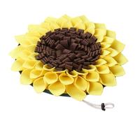 Zerodeko Sunflower Shaped Dog Foraging Mat Made of Sturdy Felt Cloth for Sniffing Training and Stress Relief, Yellow Slow Feed Pad for Pet Puppy Slow Eat and Feeding Exercises