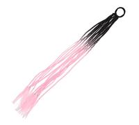Zerodeko Synthetic Ombre Dreadlock Hair Extension, Colorful Crochet Braiding Hairpiece with 12 Strands, Black and Pink, Ethnic Style Hair Accessory for Party and Daily Styling