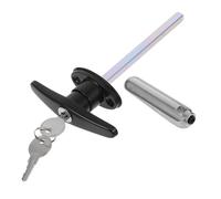 Zerodeko T Handle Lock Kit with Key for Toolboxes and Barn Doors, Zinc Alloy Material, Black Colour, Easy Operation and Fine Craftsmanship, Suitable for Garage and Wood Barn Gate Locks