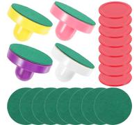 Zerodeko Tabletop Ice Hockey Pusher and Replacement Pucks for Game Room Use, Smooth Abs Plastic Design round Shape, for Indoor Playing and Hockey Game Accessories