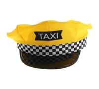 Zerodeko Taxi Driver Cap Yellow, Adjustable Adult Cabbie Hat for Cosplay | Taxi Costume Cap with Beret Style, Party Headwear for 1980s Theme Party, New York City Cabbie Events and Theatrical Role Play