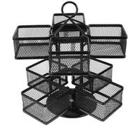 Zerodeko Tea Bag Storage Box 360 Degree Rotating Carousel Black Iron