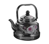 Zerodeko Tea Kettle Suitable for Induction Cooker Easy to Clean Retro Style Enamel 1.7l Capacity Black Water Boiling Pot Household Kitchen Kettle for Tea and Coffee
