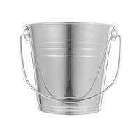 Zerodeko Thick Stainless Steel Ice Bucket with Sturdy Handle and Big Opening 1500ml Capacity Ice Cube Container for Party and Picnic Use Silver Metal