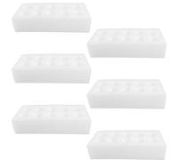 Zerodeko Thickened Foam Egg Holder Tray 6Pcs White Portable Shock-Resistant Egg Storage Container for Large and Medium Chicken Eggs 9.8X4.6X3 Inches