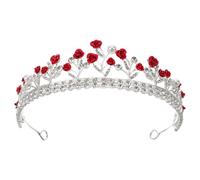 Zerodeko Tiara Crown For Women: Baroque Flower Crown Bridal Headband - Rhinestone Rose Bridal Tiara Hairpiece Wedding Headwear For Party And Festival