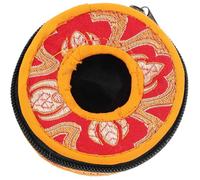 Zerodeko Tibetan Tingsha Cymbals Storage Bag Medium 8.5cm Diameter Cotton Cloth Pouch Religious Meditation Bell Holder with Random Color Pattern Suitable for Hand Percussion Instruments