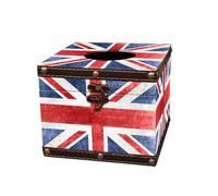 Zerodeko Tissue Box Union Jack Design Napkin Holder for Home Office Car and Restaurant Stylish Decorative Cover for Standard Tissue Boxes