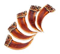 Zerodeko Tooth Easy Pendant 5pcs Design to Realistic Necklace Resin Store and DIY Friendly, Adjustable Bead Necklace for Halloween Tribal Claws Costume Accessories Cosplay