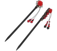 Zerodeko Traditional Chinese Hair Chopsticks 2Pcs Ebony Hair Sticks for Women Suitable for Hanfu