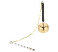 Zerodeko Traditional Copper-finished Buddhist Temple Ritual Instrument Portable Decorative Meditation Bell for Temple Buddhist Supply