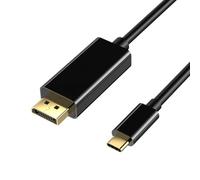 Zerodeko Type-c to Displayport Cable 1.8m 4k Video Adapter for Phone to Tv Connection, Usb-c Patch Cord Compatible with Monitors and Stb, Black Tv Connecting Accessory