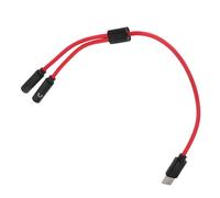 Zerodeko Type-c to Dual 3.5mm Audio Adapter Cable with Microphone Splitter, 28cm Earphone Headset Y Adapter for Pc, Phones, and Gaming Devices, Red