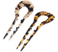 Zerodeko U Shaped Hair Forks with Anti-skid Design 2pcs Acetic Acid Sheet Material for Creating Hairstyles and Ponytail Holding Hair Styling Accessories for Women