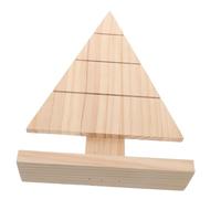 Zerodeko Unfinished Wooden Xmas Tree with Stand Blank DIY Tabletop Christmas Tree Sign Triangular Rustic Farmhouse Centerpiece for Painting and Holiday Craft Decorations