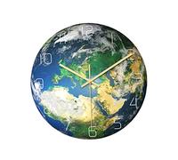 Zerodeko Unique Earth Shape Acrylic Wall Clock Europe Area Pattern Night-light for Living Room Bedroom Wall Decor No Battery